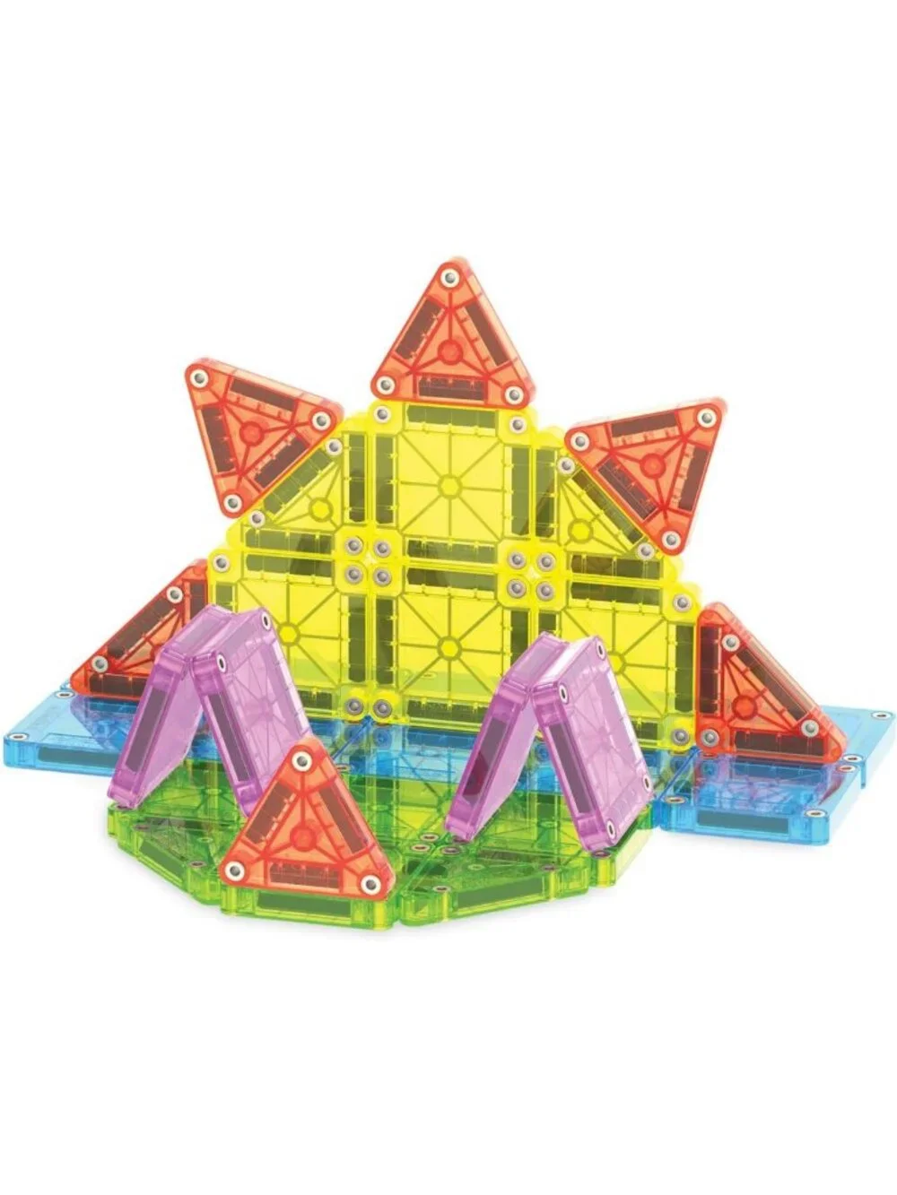 Deluxe 55-Piece Magnetic Building Set - Travel-Friendly Construction Toys